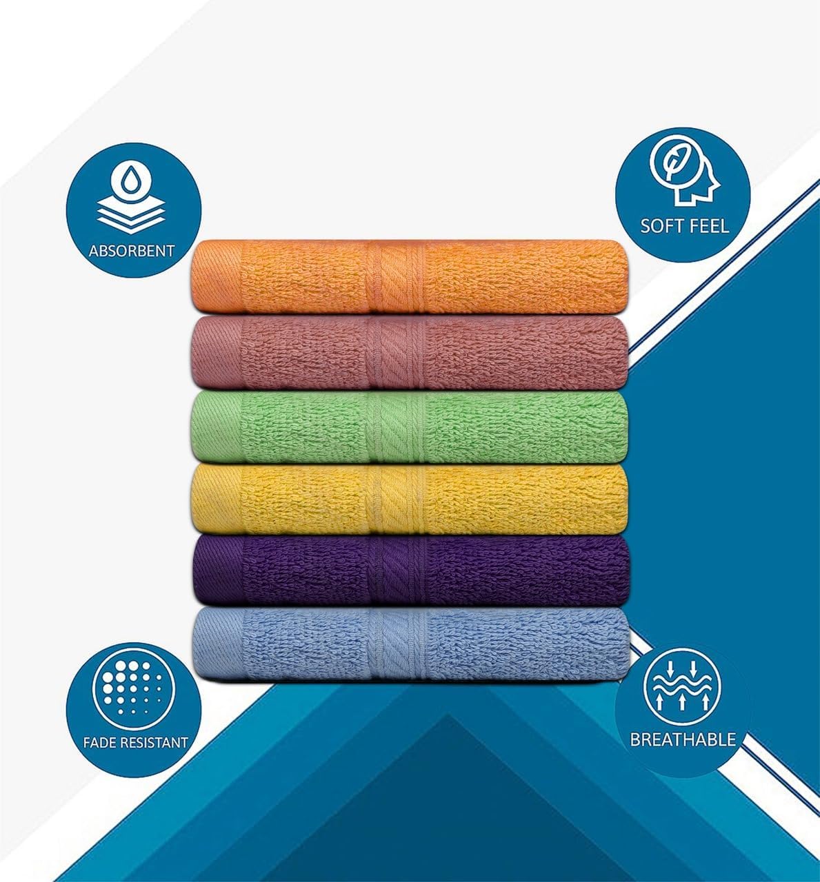 100 Cotton 12x12 Washcloths Ultra Soft Pack of 12