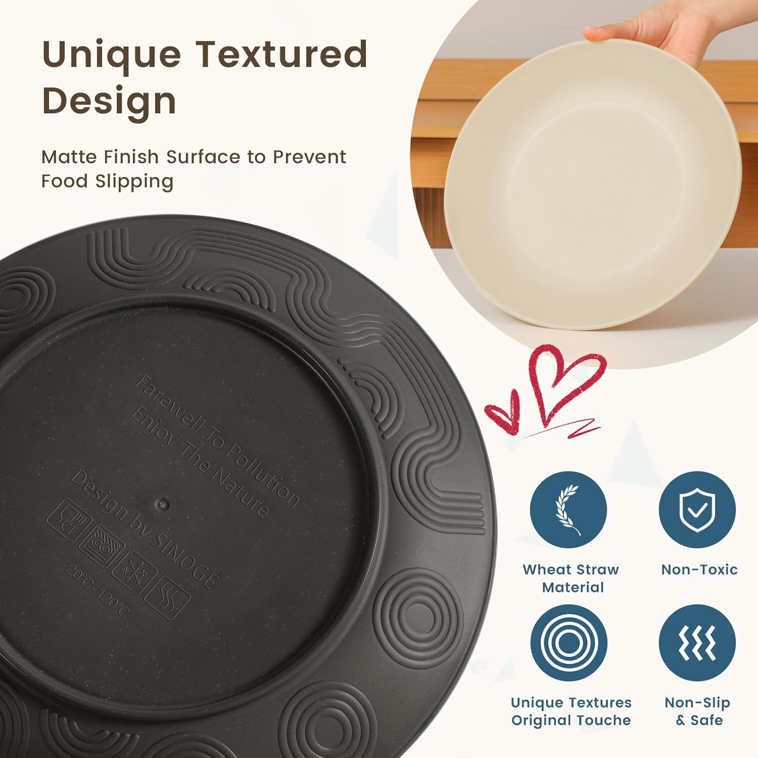 Homienly Kitchen Wheat Straw Dinnerware Set 40PCS