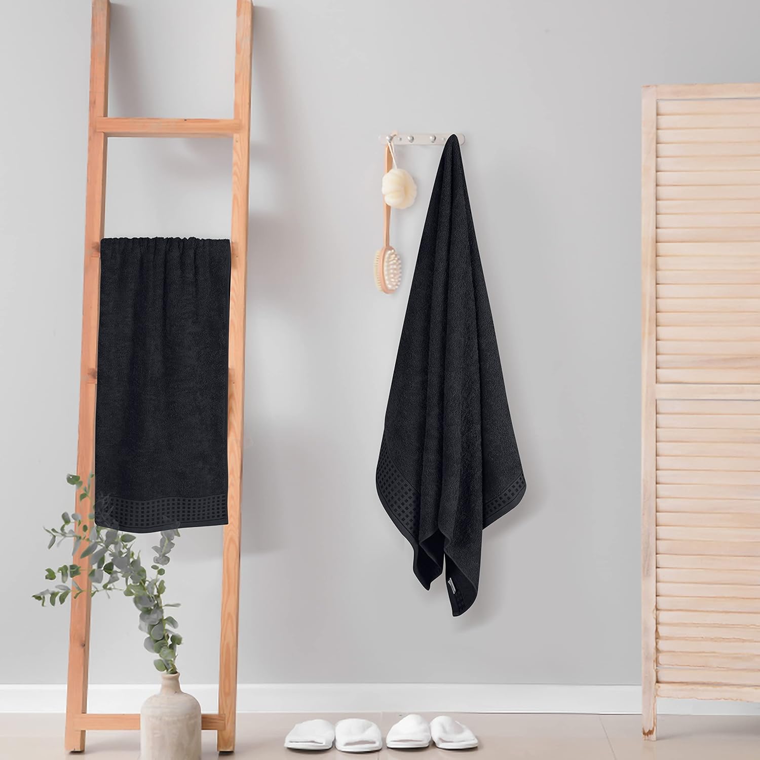 GLAMBURGOversized Cotton Bath Towels Set - Ultra Soft Quick Dry Durable
