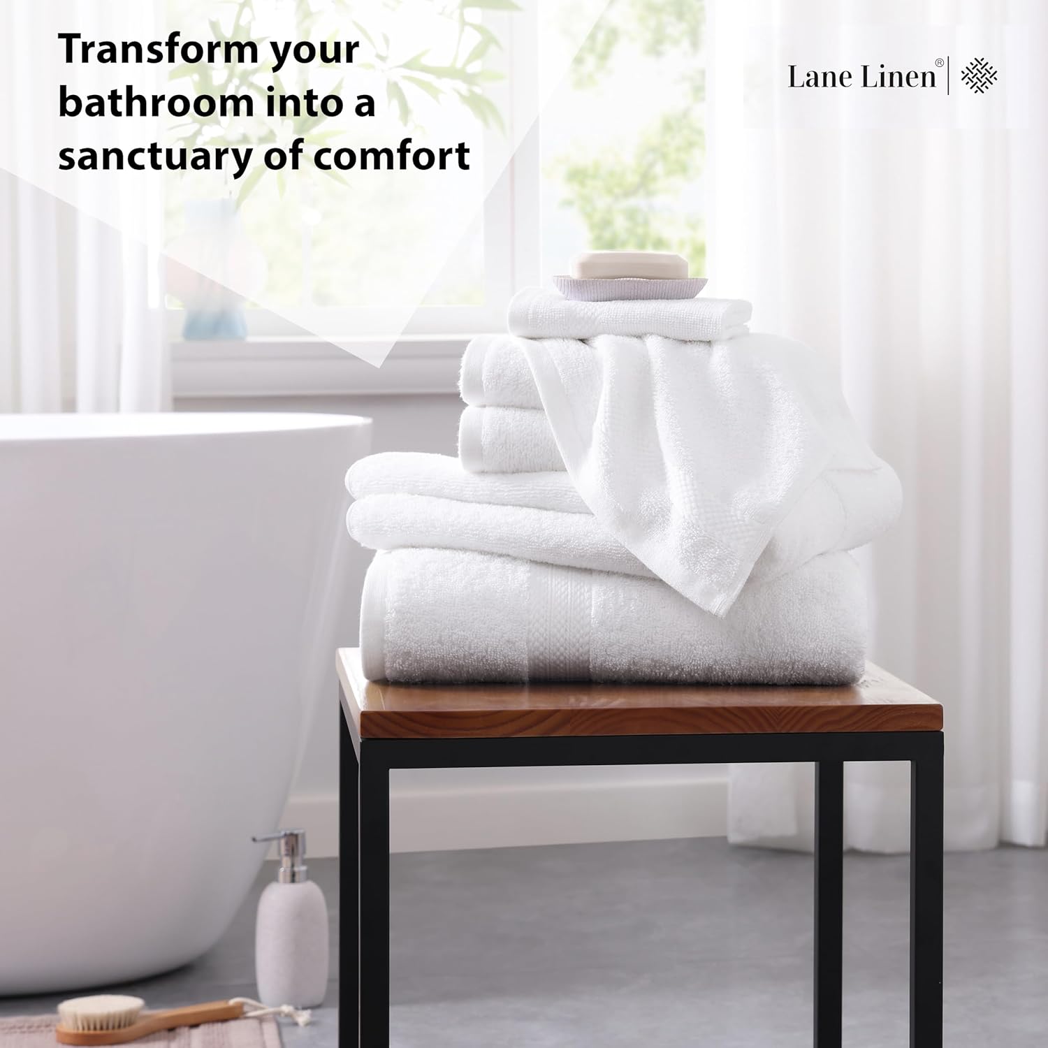 10-Piece White Bath Towels Set