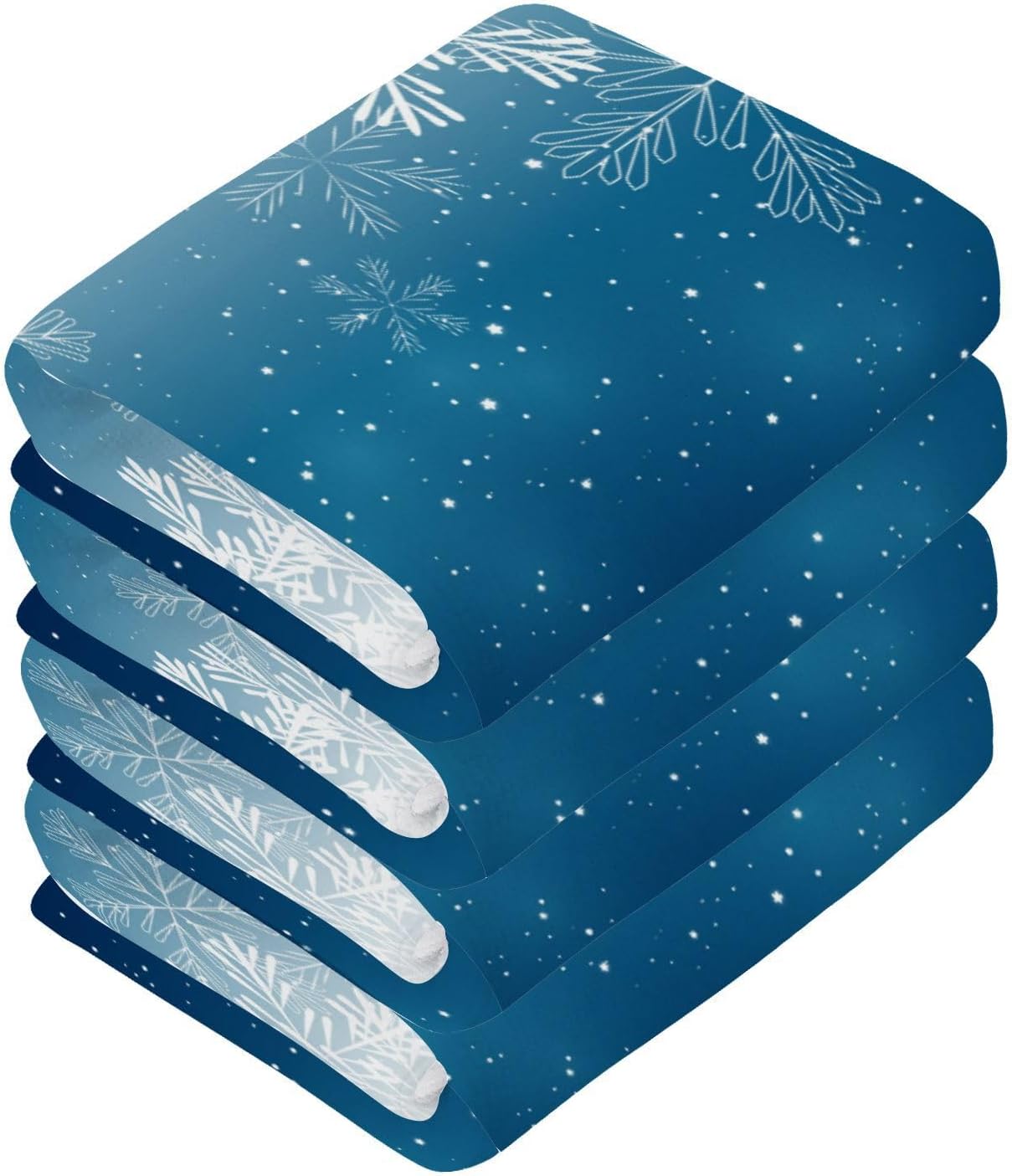 Blue Christmas Snowflake Washcloths 2 Pack