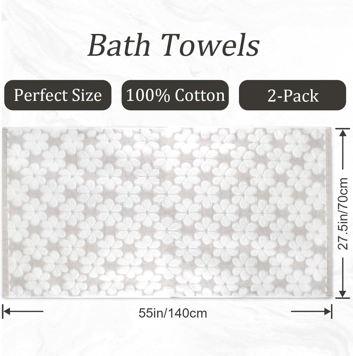 Two-Piece Soft Bath Towels for Overflow Relaxation
