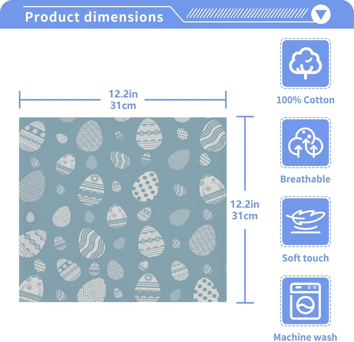 Easter Egg Washcloth Set 2P - Soft Absorbent Reusable for Babies Kids
