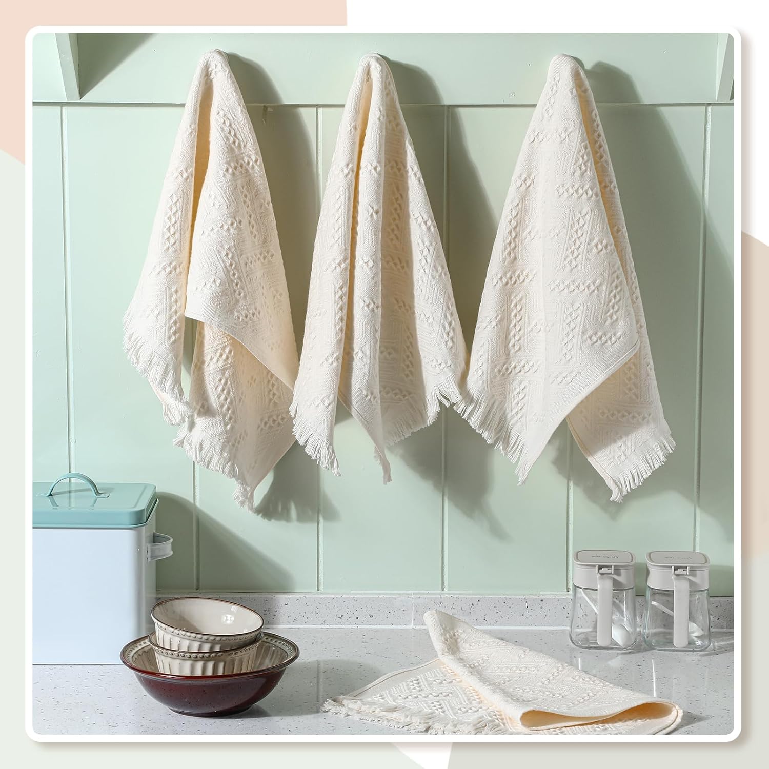 Beau_boh Hand Towels Set - 4-Piece 14x30 inch Beige