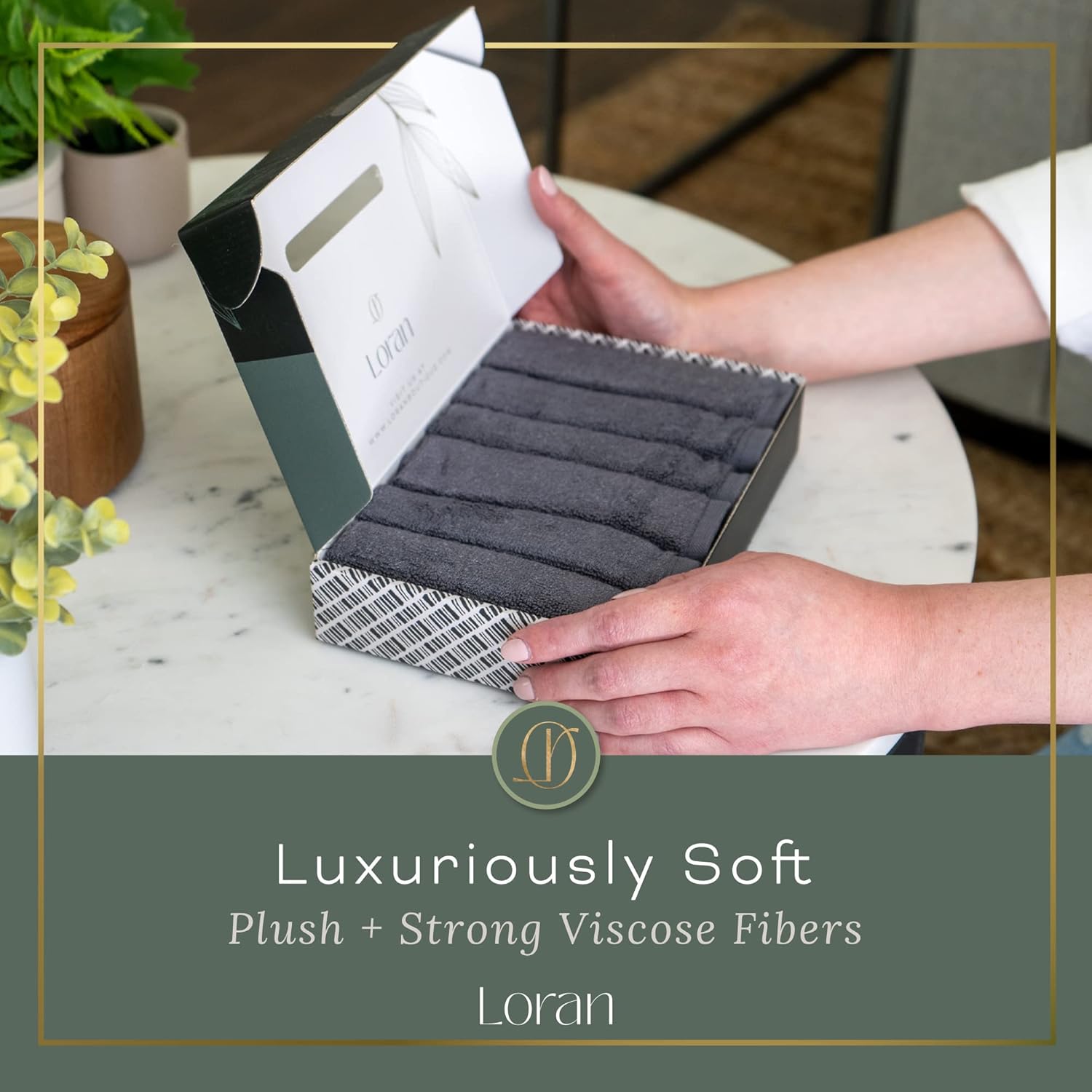 6-Piece Charcoal Grey Washcloth Set