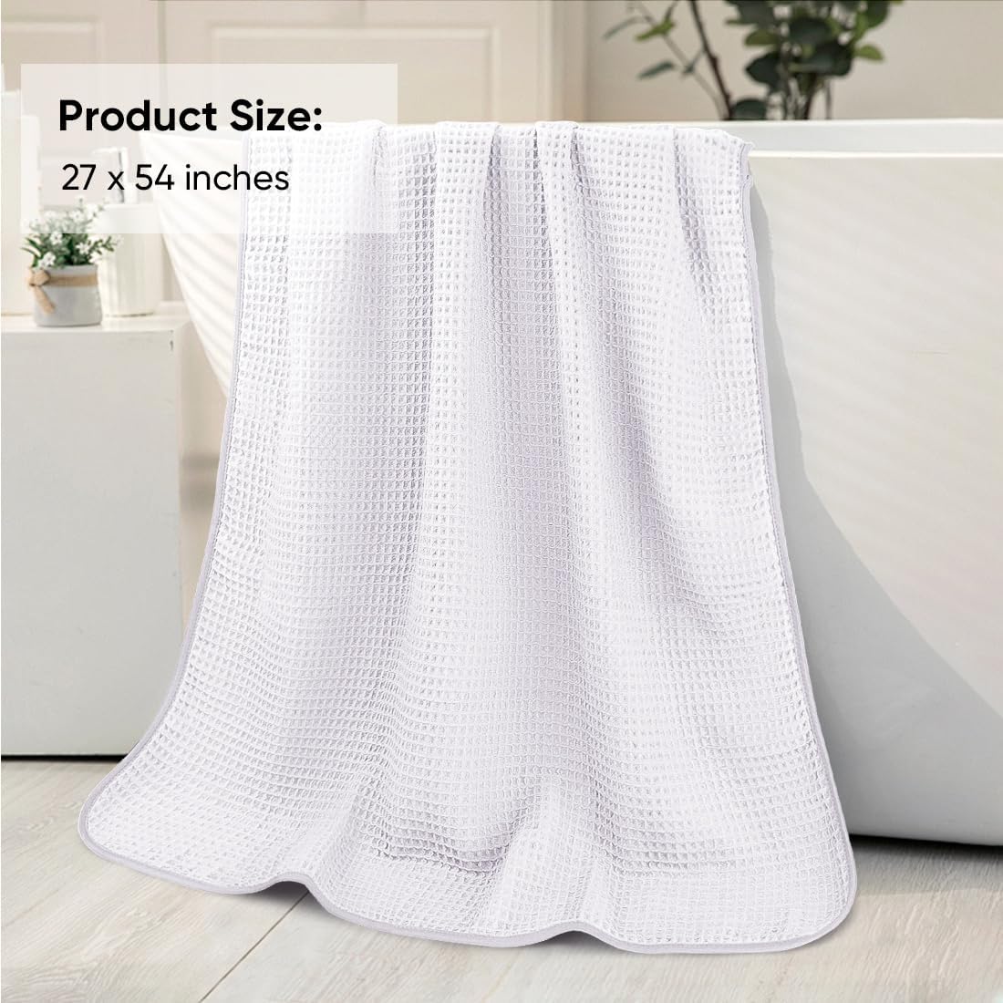 HOMEXCEL Waffle Bath Towels 2 Pack Ultra Soft Quick Dry