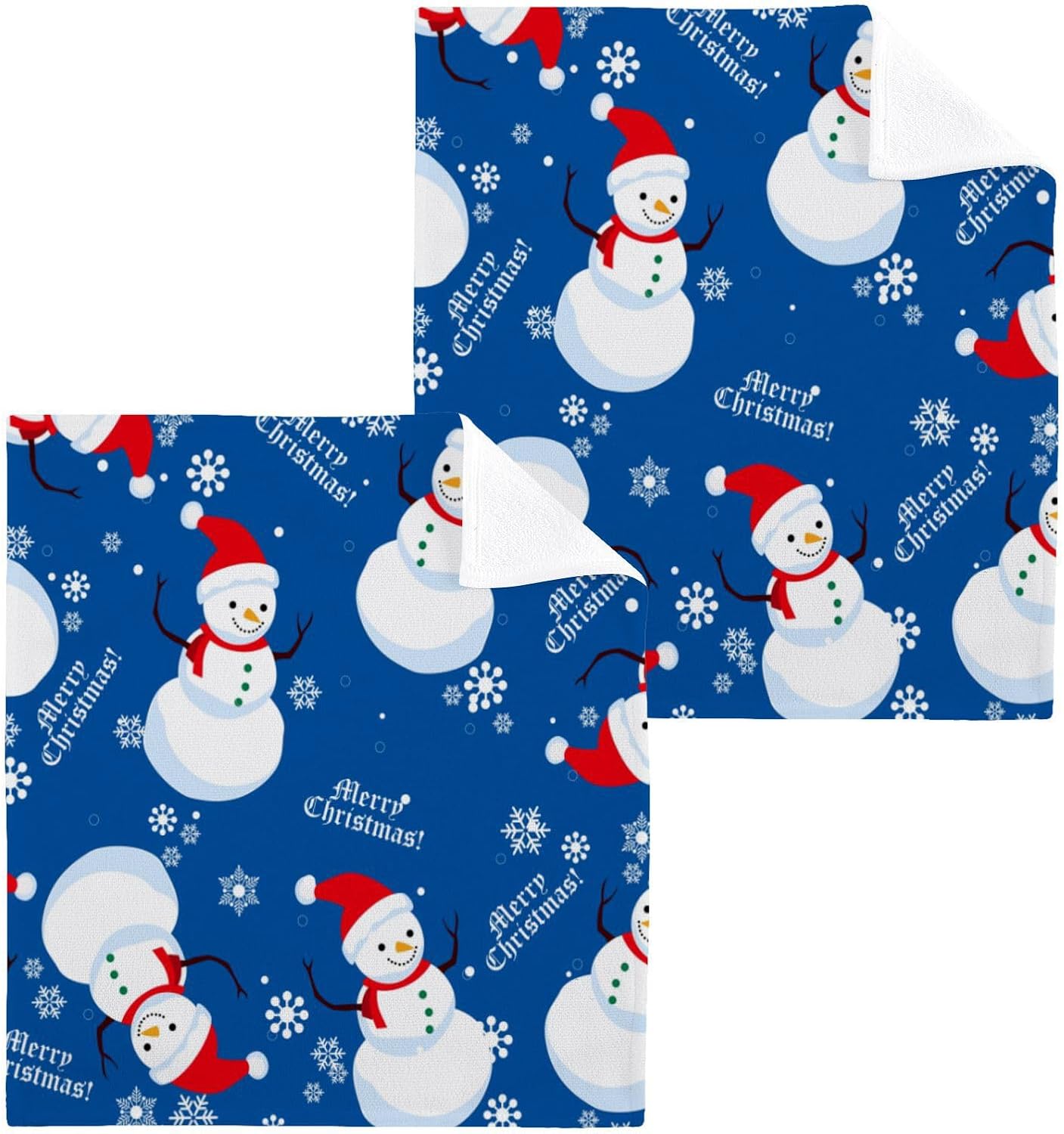 Christmas Snowman Face Towels Set - 2 Pack