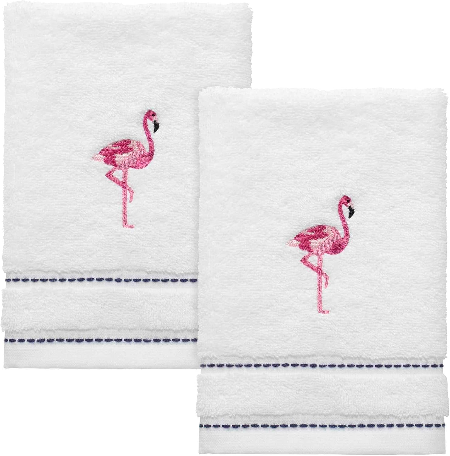 IZOD Fingertip Towels Soft Absorbent Cotton Flamingo Collection