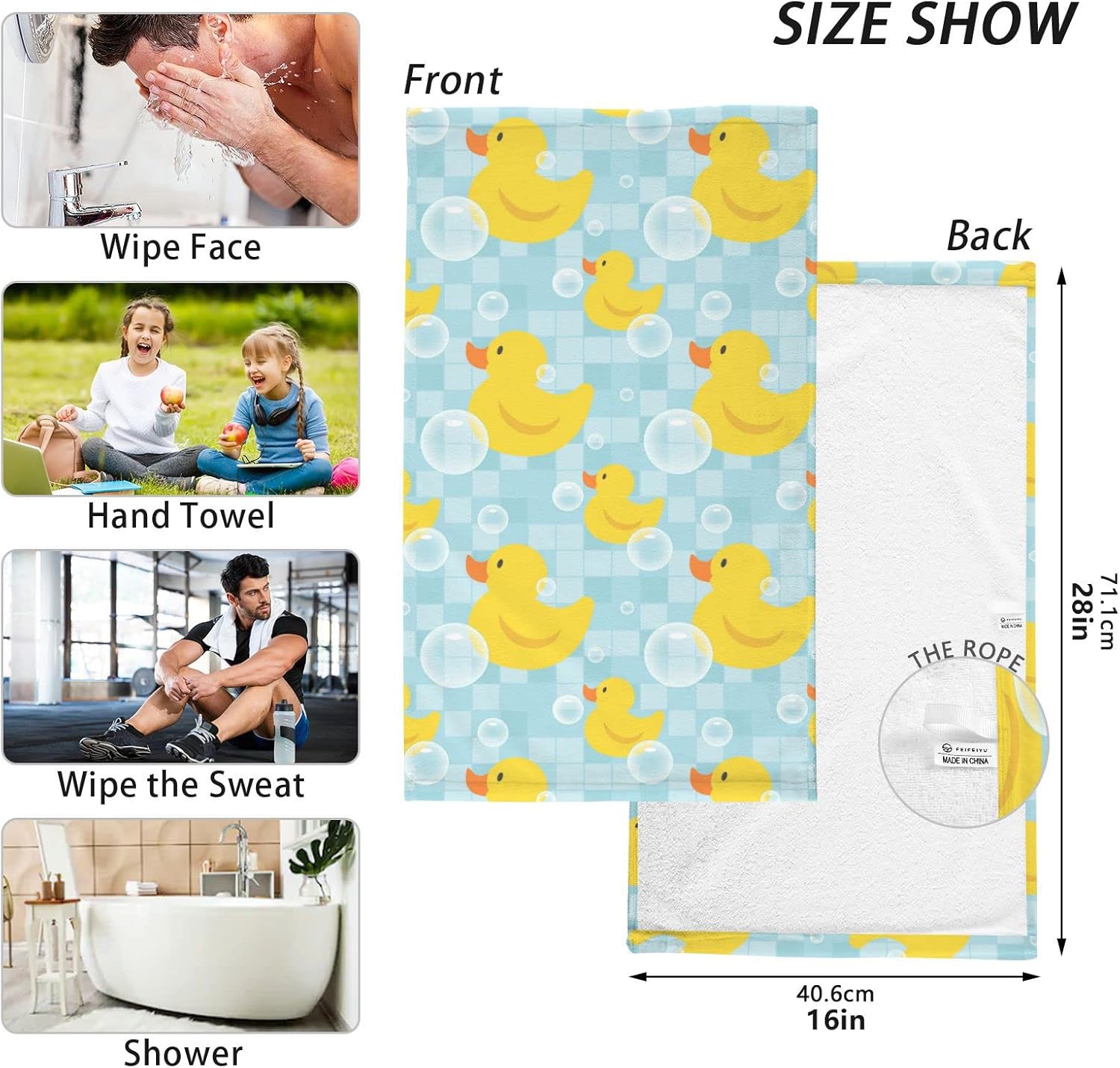 Pfrewn Yellow Ducks Bath Towel Set - 16x30