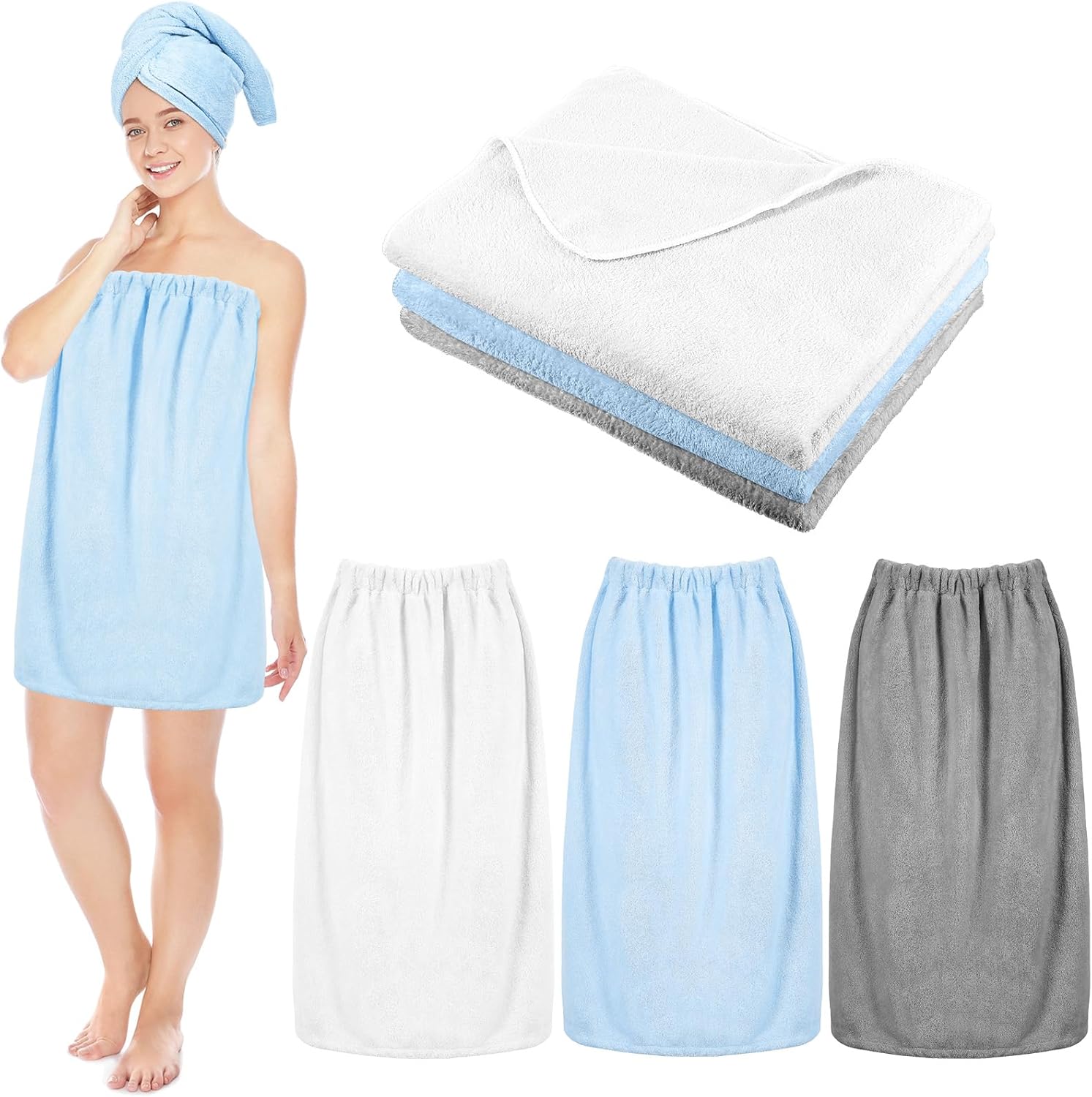 Adjustable Bath Towels for Women Set