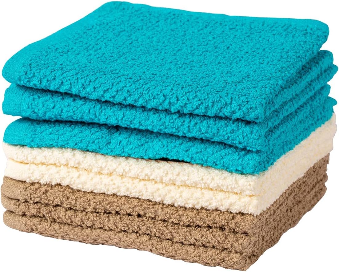 Living Fashions Popcorn Weave Washcloth Set of 8