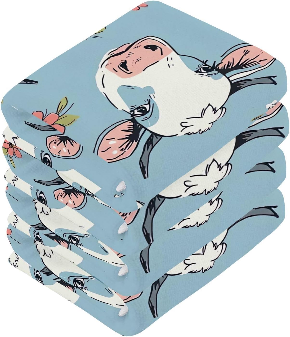 YETTASBIN Cute Cow Washcloths 2 Pack 1