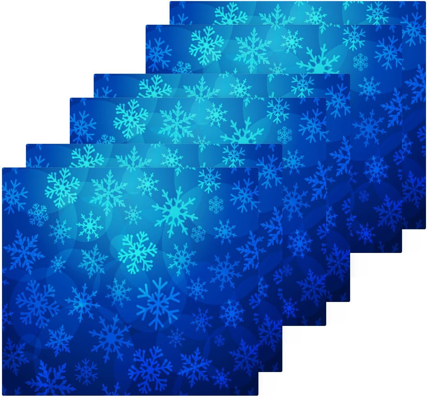 Blue Christmas Snowflakes Soft Washcloth