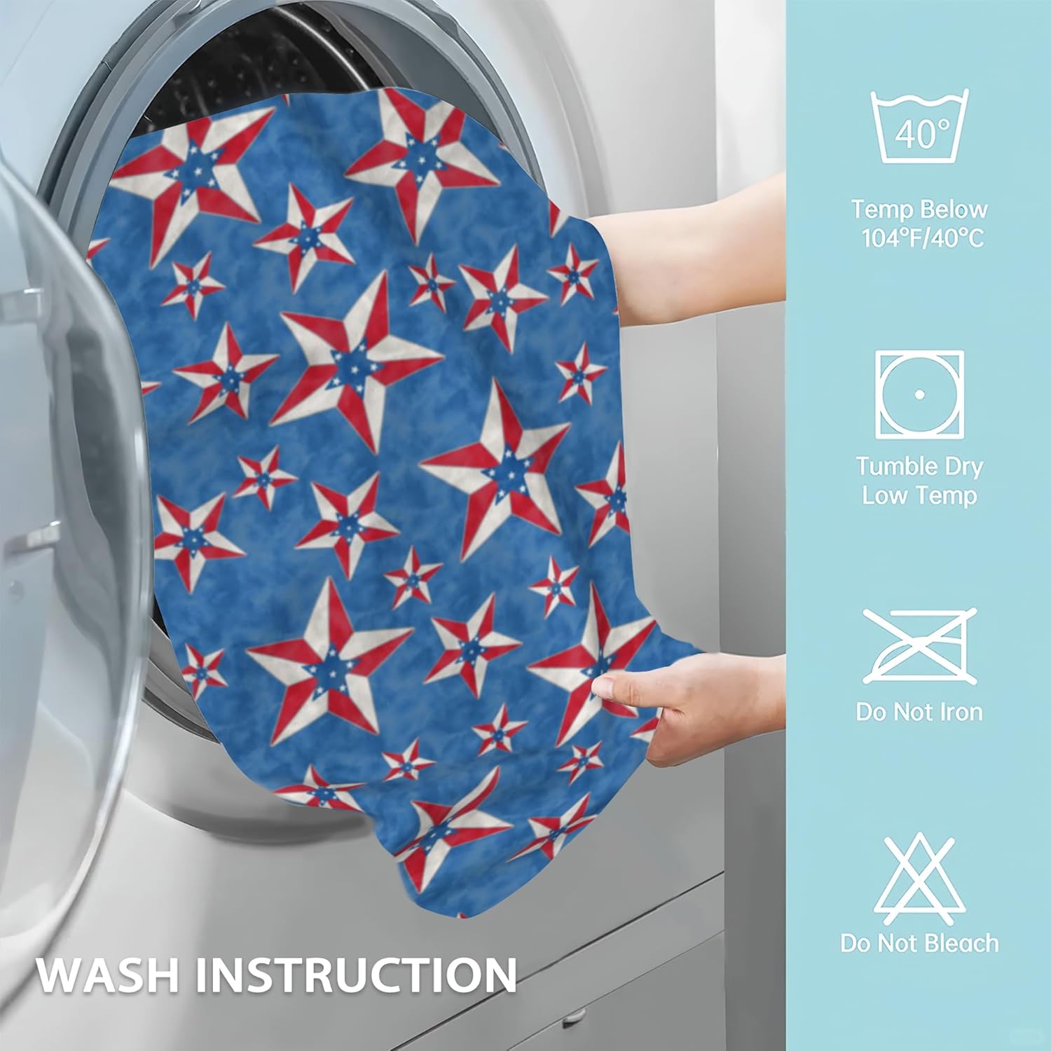2-Pack Patriotic Hand Towels 14x28 inch - American Star Design