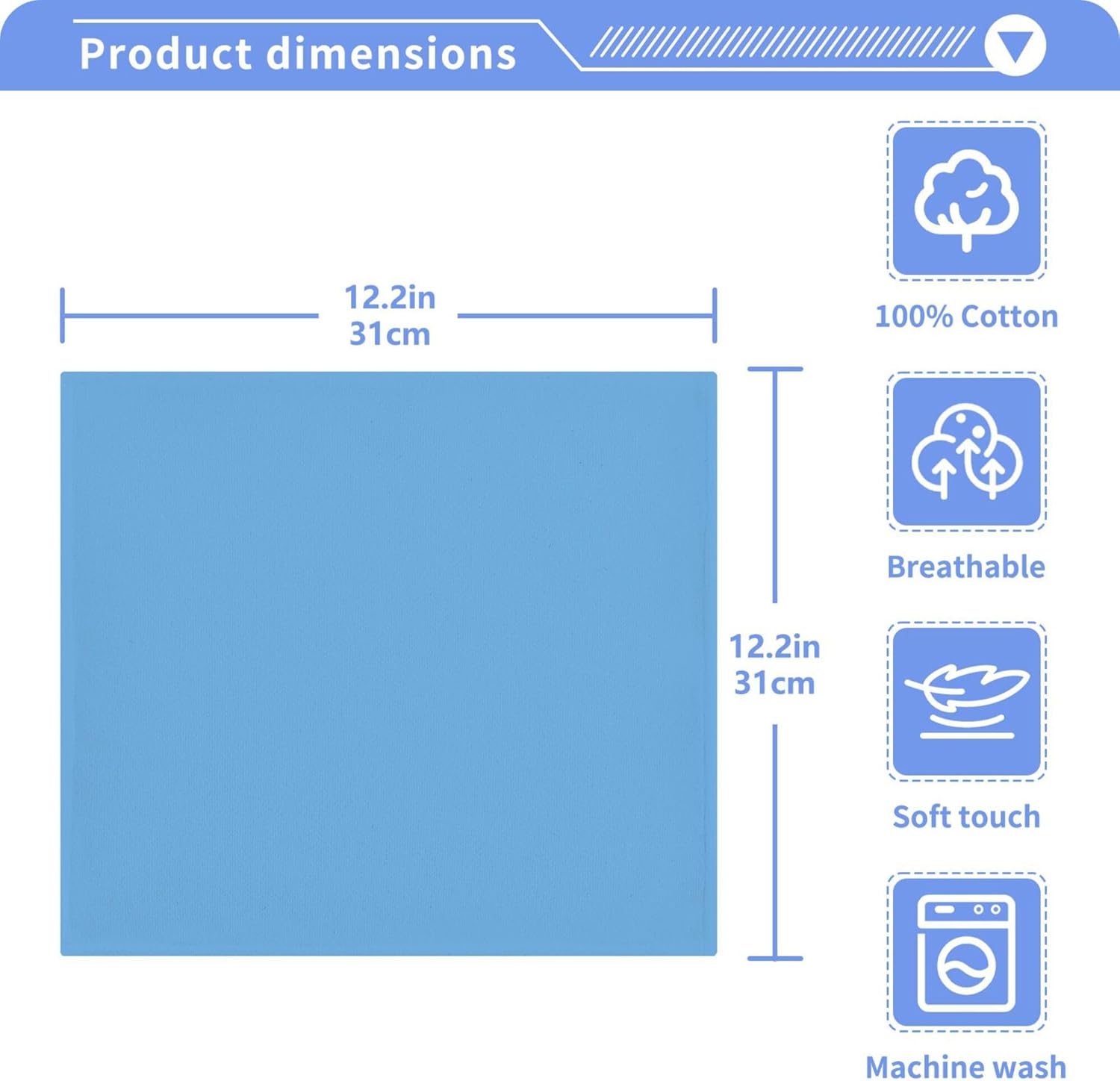High-Quality Blue Cotton Washcloths for Daily Use