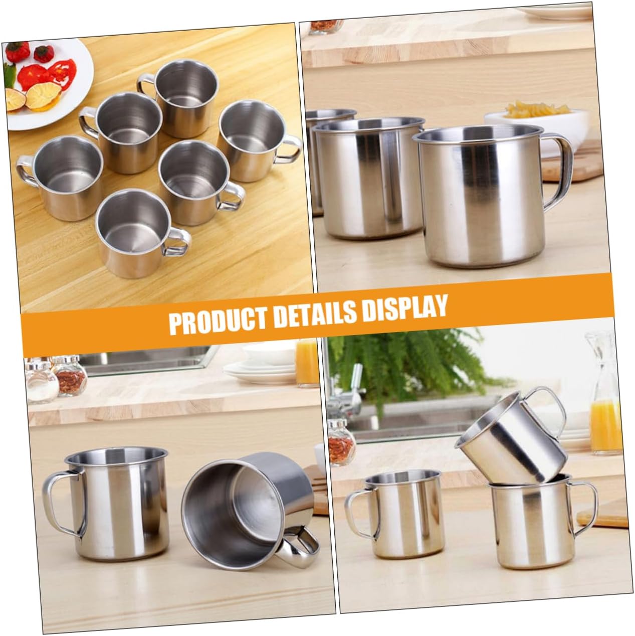 Garneck 10-Piece Stainless Steel Kindergarten Drinking Cups