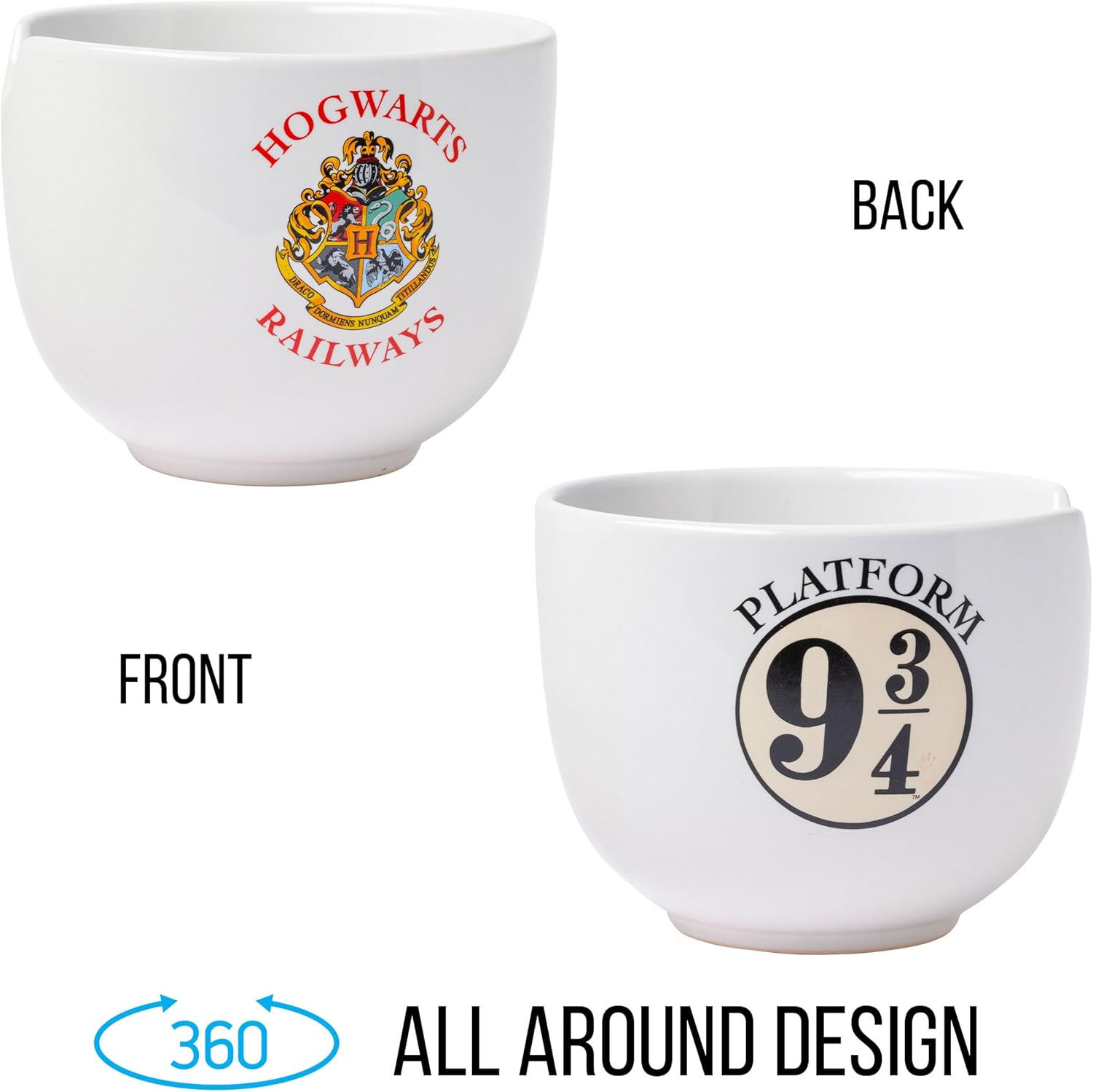 Silver Buffalo Hogwarts Railways Harry Potter Ceramic Ramen Rice Bowl with Chopsticks