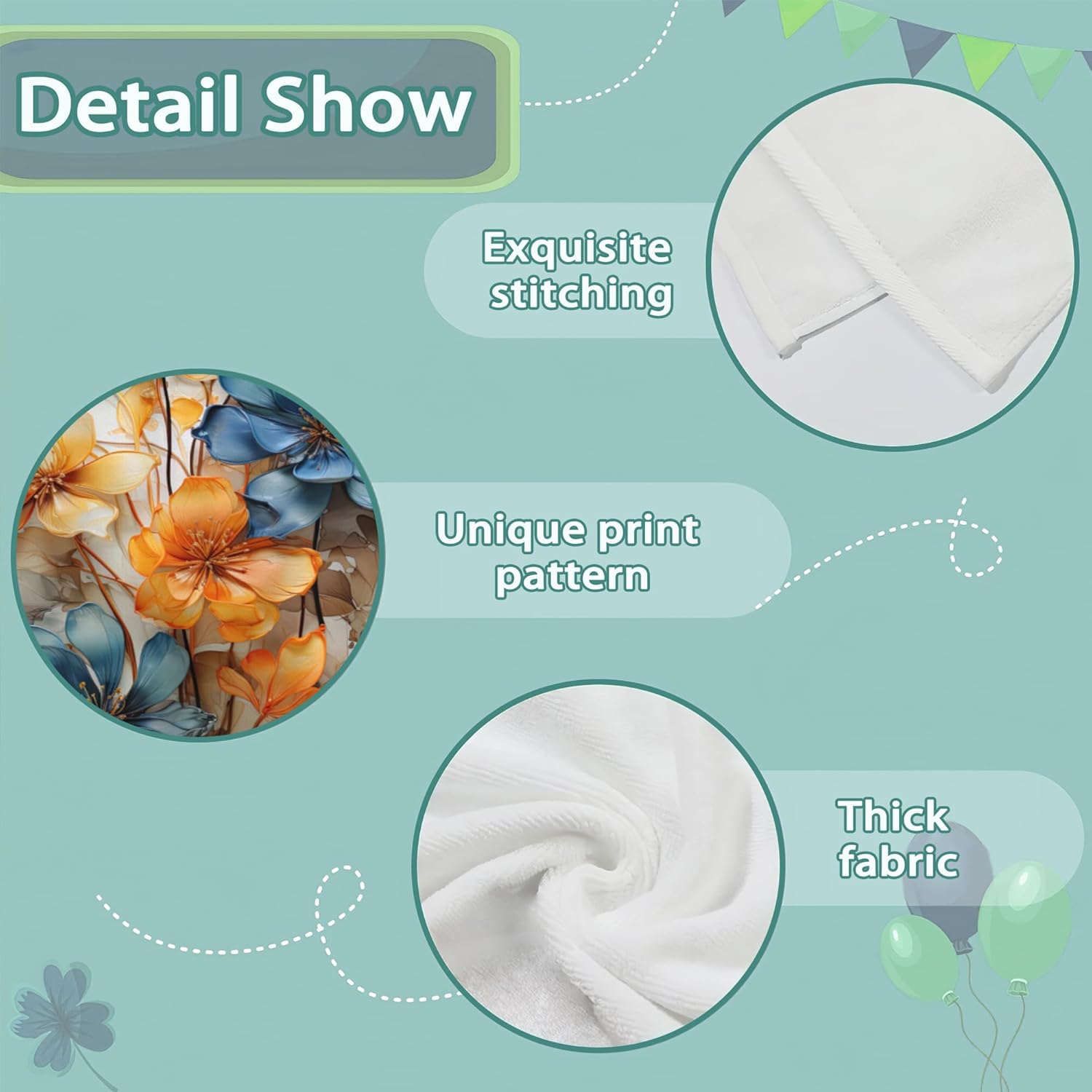 Vibrant Teal Hand Towels Set - Luxurious Bathroom Experience