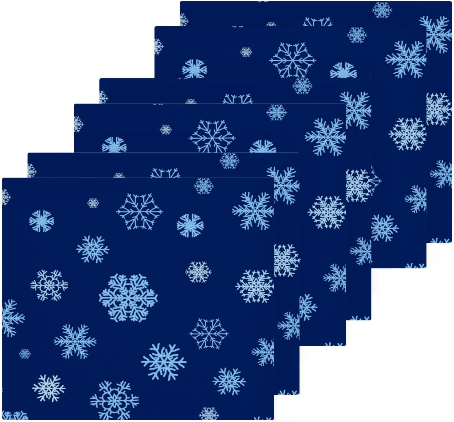YETTASBIN Blue Snowflake Washcloths 2 Pack 2