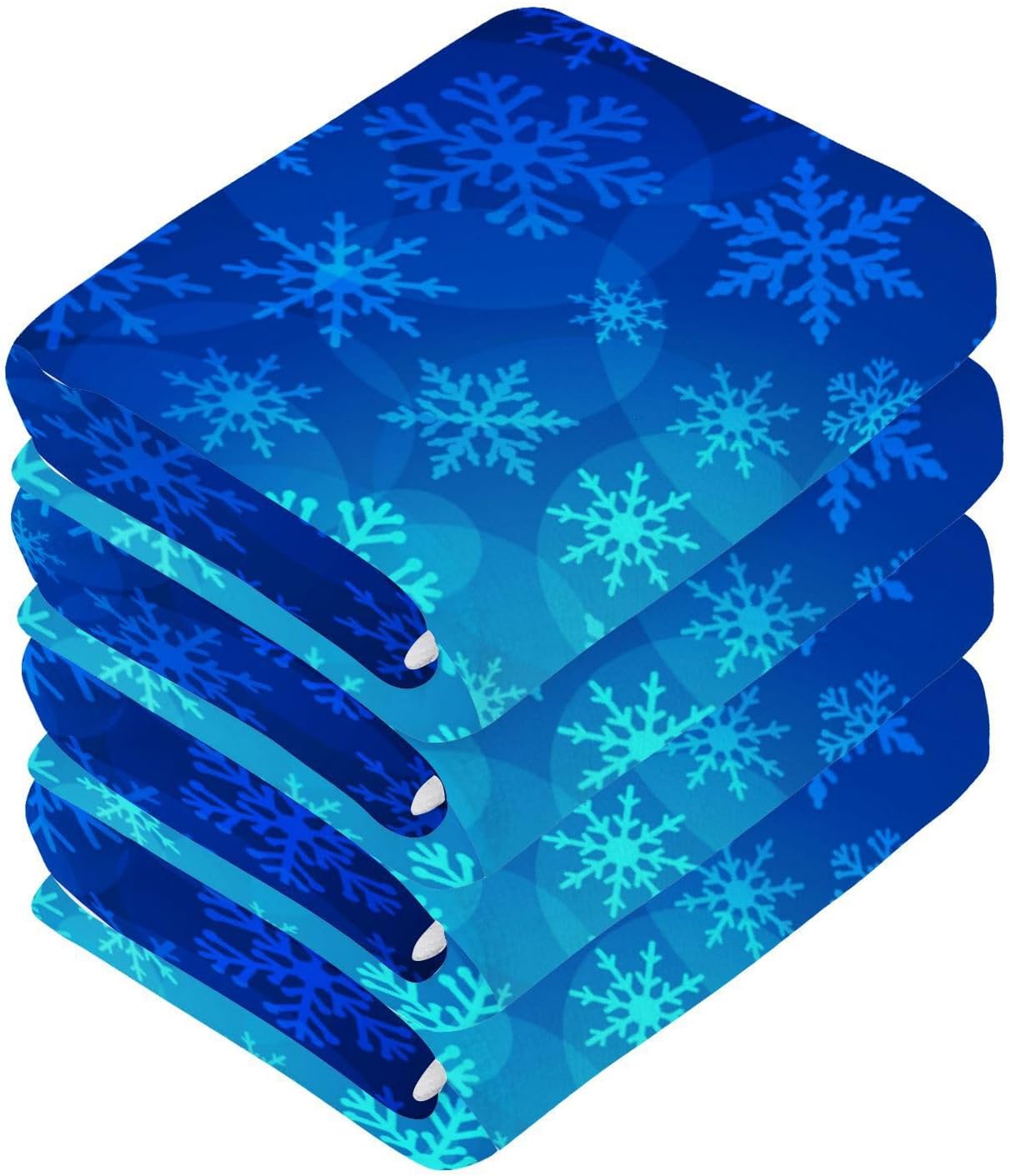 Blue Christmas Snowflakes Soft Washcloth