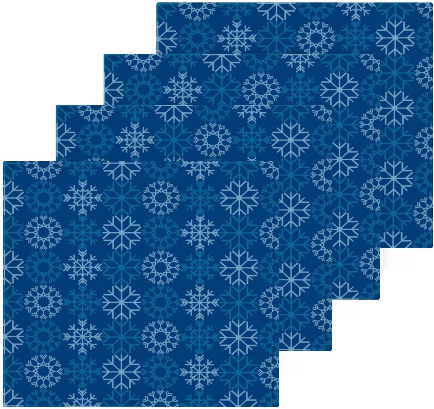YETTASBIN Blue Snowflake Washcloths 2 Pack