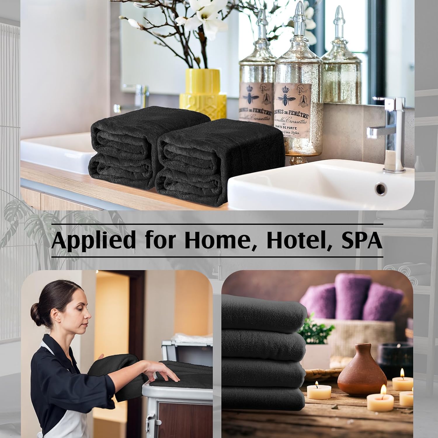 4-Piece Oversized Fleece Bath Towels
