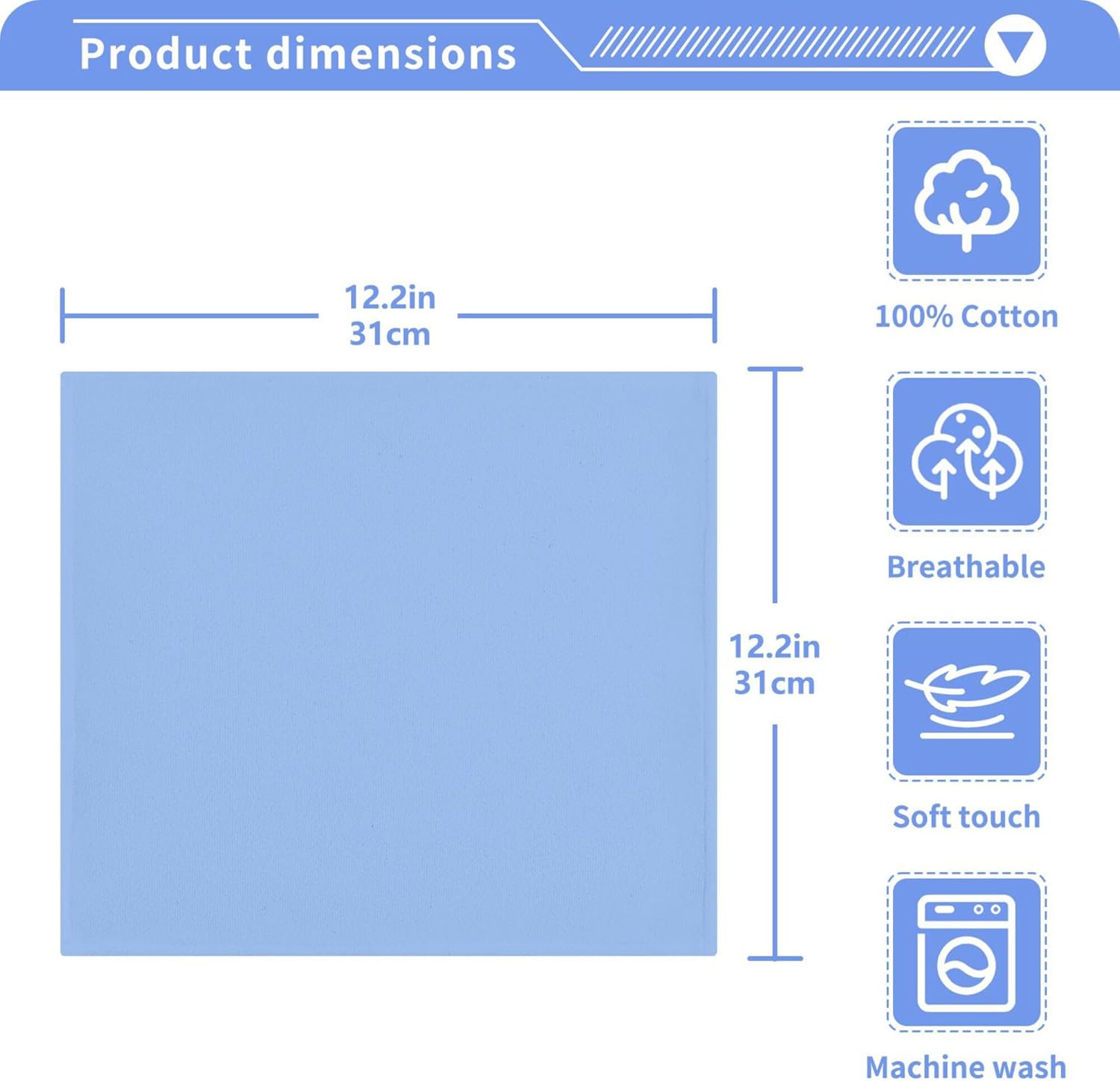 Blue Washcloth Set 2-Pack - Soft Reusable