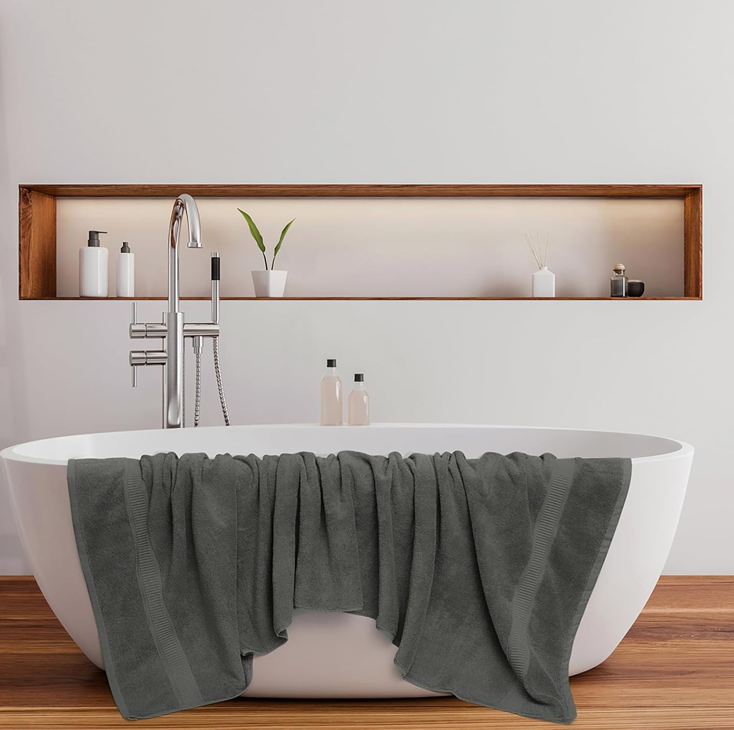 Easy-Care 2-Pack Bath Sheets 35x70 100 Cotton Quick Dry Durable