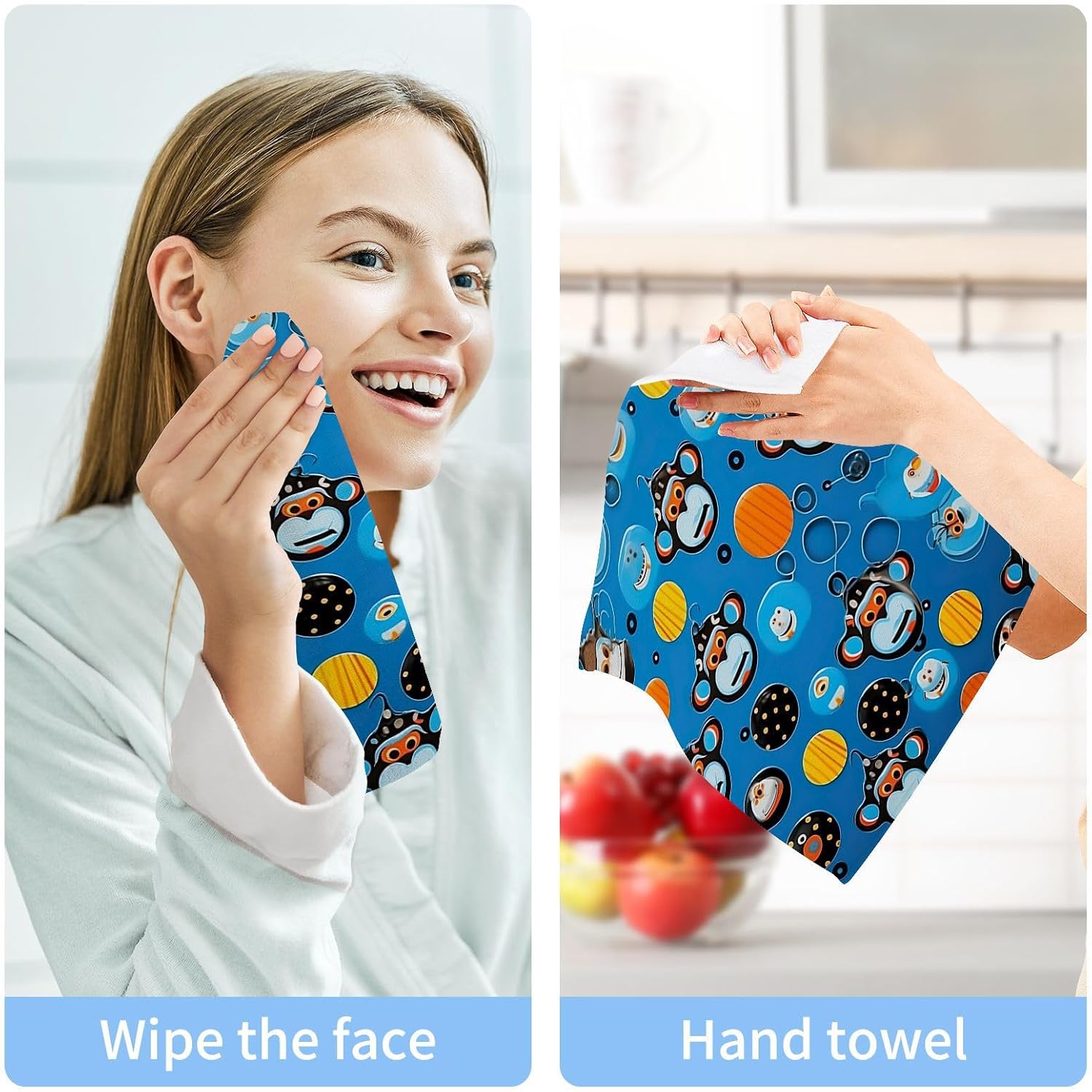 Cartoon Monkey Washcloth Set - Perfect for Daily Use
