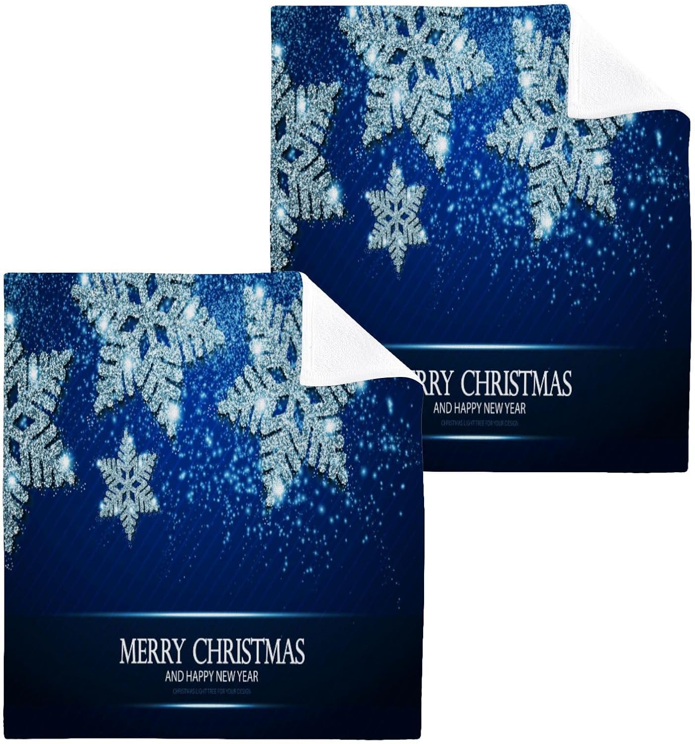 Sturdy Blue Christmas Washcloth Set for Babies
