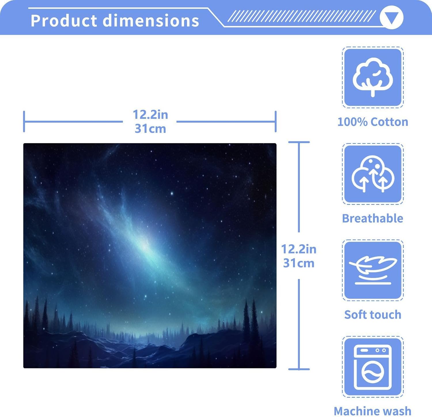Blue Sky Washcloths - 2-Pack of Soft Absorbent Reusable Face Towels