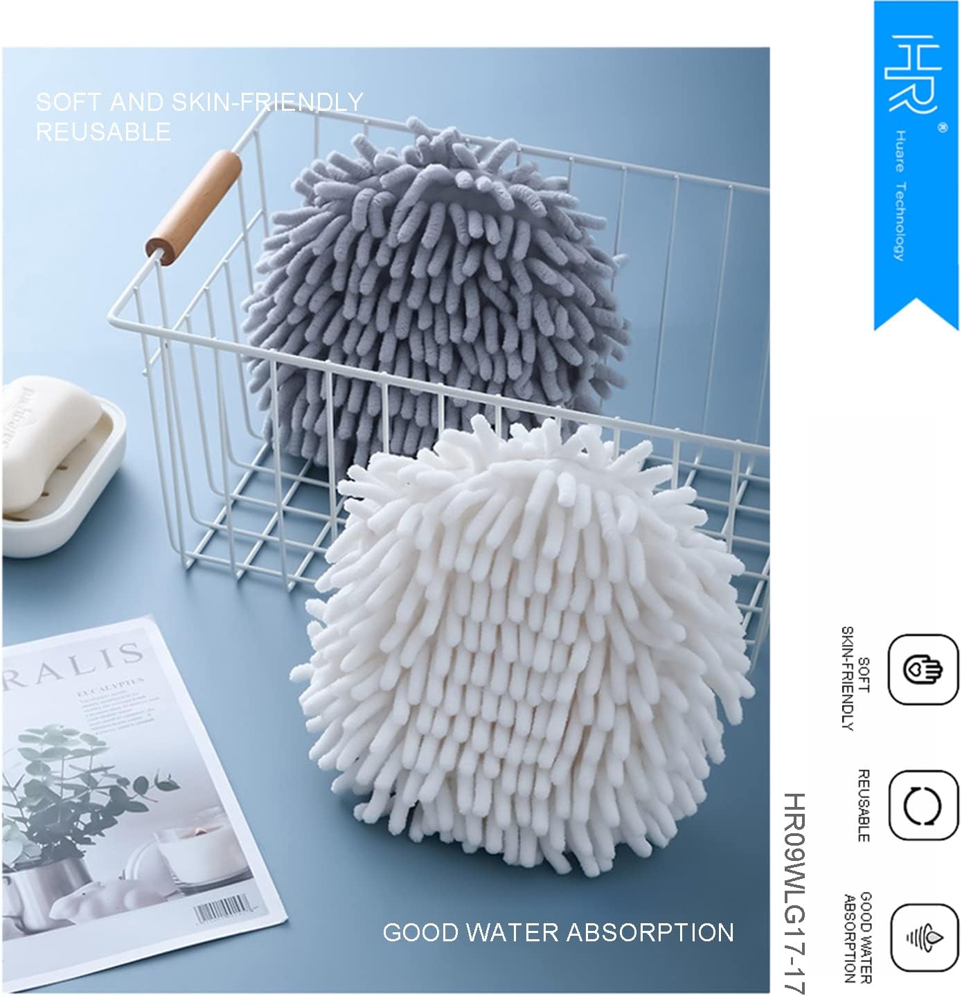 Eco-Friendly Fuzzy Hand Towel with Hanging Loop