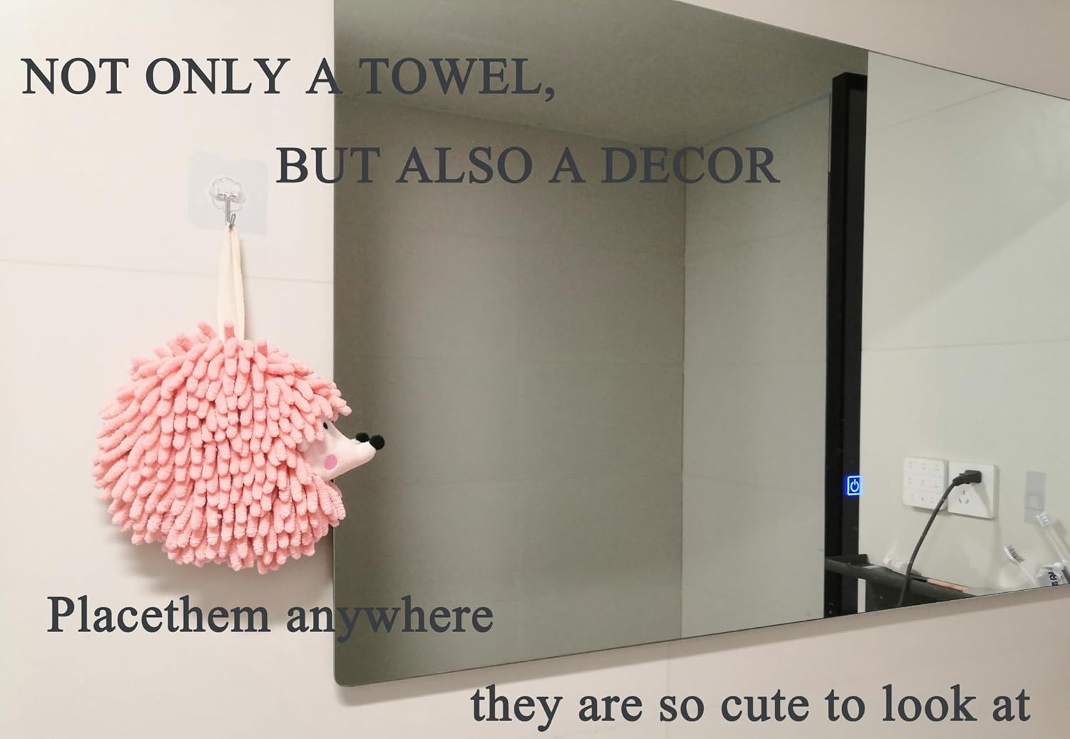 Yqdmcyan Fuzzy Ball Hand Towels Set of 2 Cute Hedgehogs Soft Absorbent