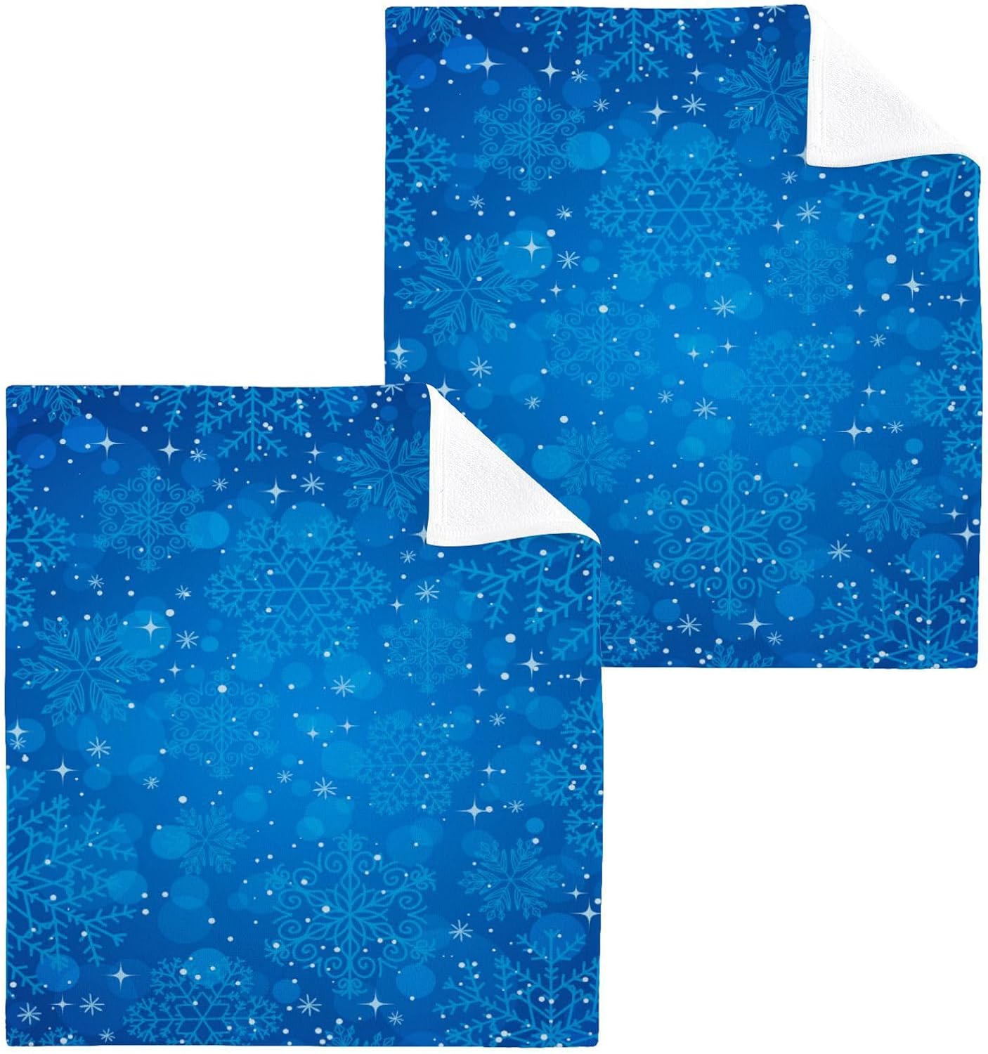 Perfect Size Blue Snowflake Washcloths for Babies