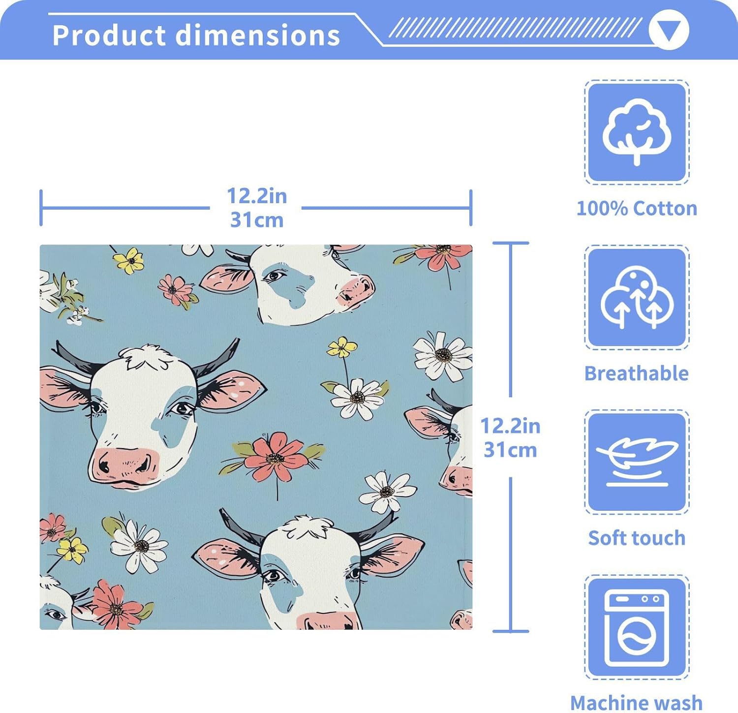 YETTASBIN Cute Cow Washcloths 2 Pack 1