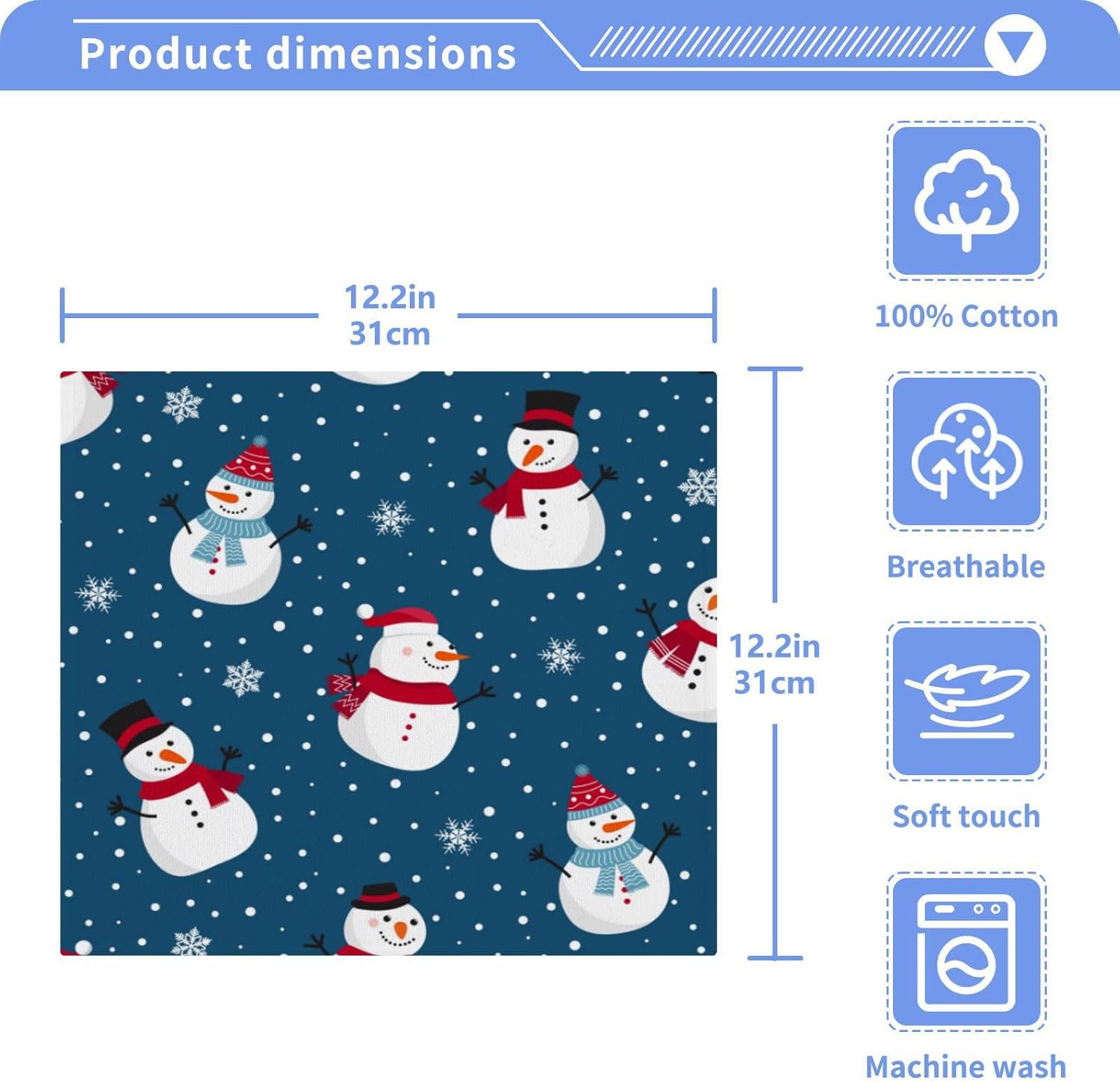 Perfect Christmas Gift for Kids Snowman Washcloth Set