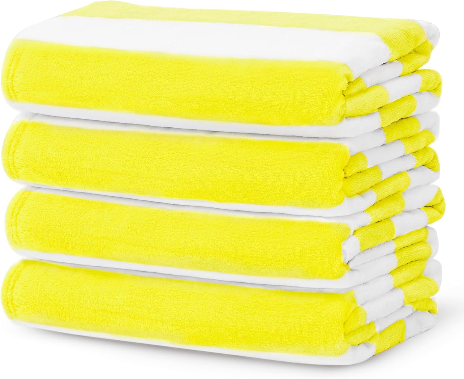 4-Pack Touchat Cabana Stripe Microfiber Beach Towels