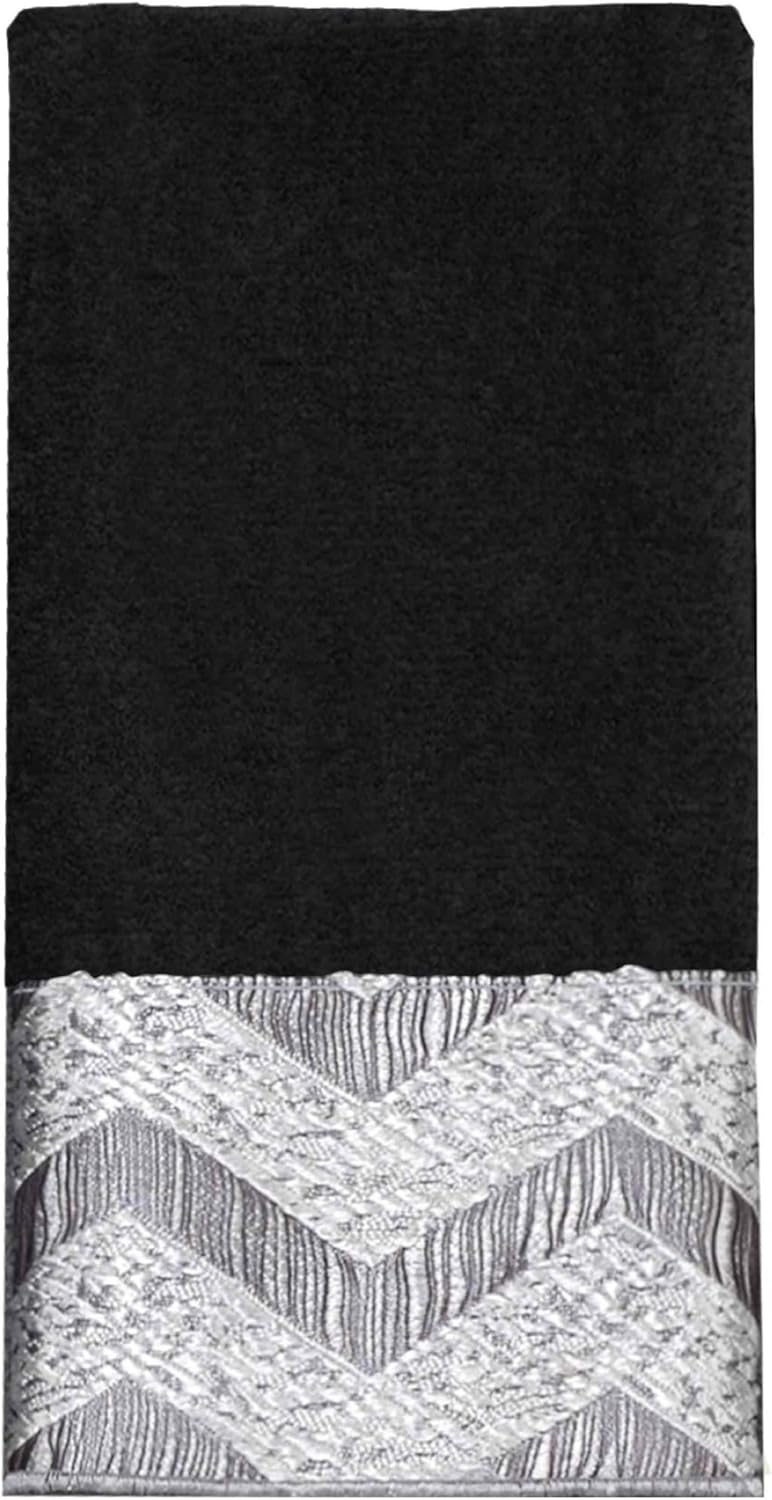 Fingertip Cotton Towel Soft Absorbent Chevron Galaxy Black