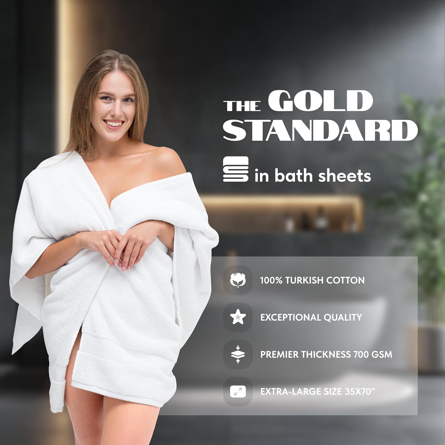 White Classic Extra Large Bath Sheets 2 Pack