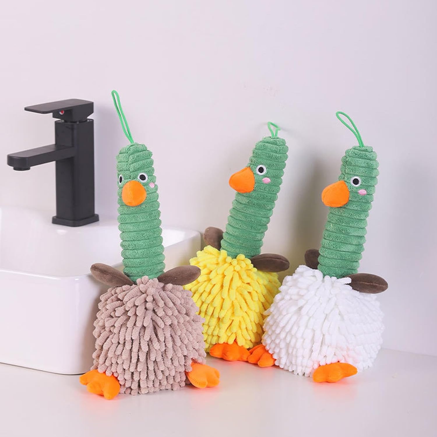 Cartoon Duck Chenille Hand Towel 2-Pack