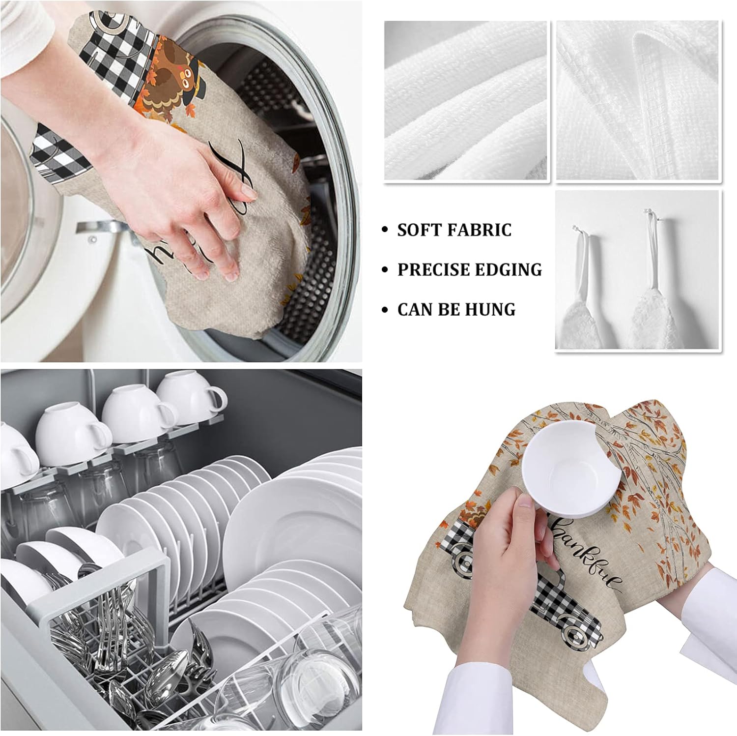 Microfiber Kitchen Towels Set 2-pack Quick Drying Absorbent