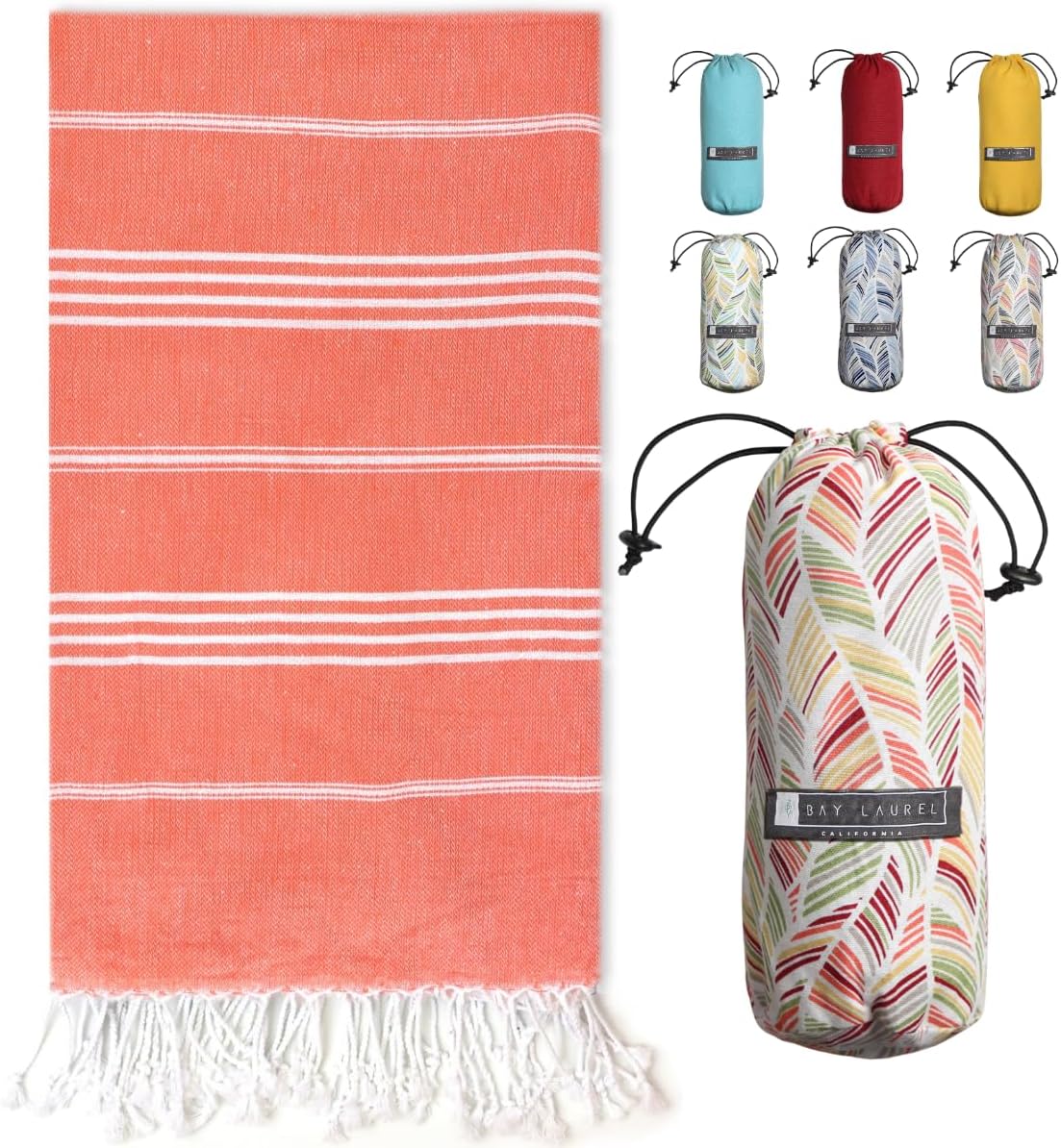 Bay Laurel Beach Towels 39x71 Sand-Free Lightweight