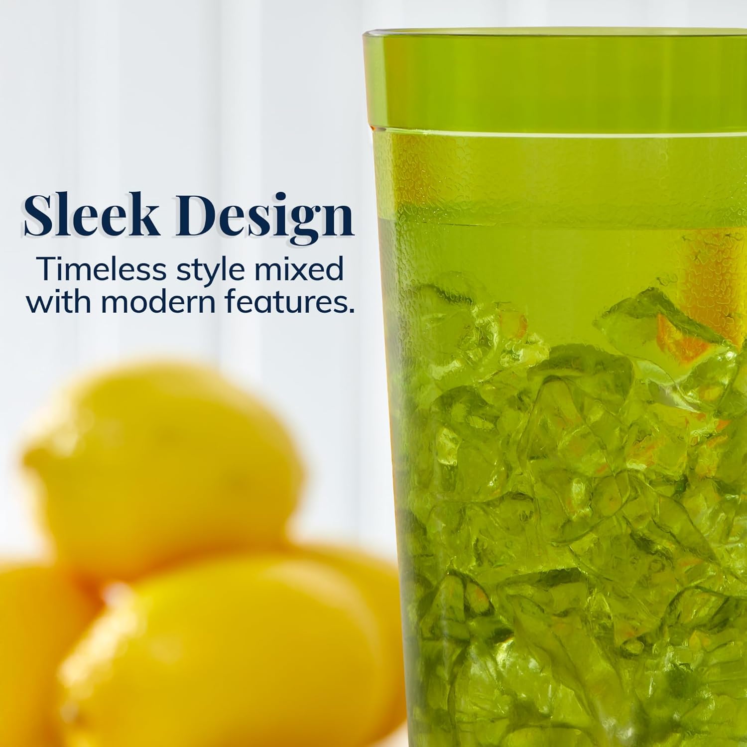US Acrylic Disposable Tumblers 20-ounce Stackable BPA-Free Set of 16