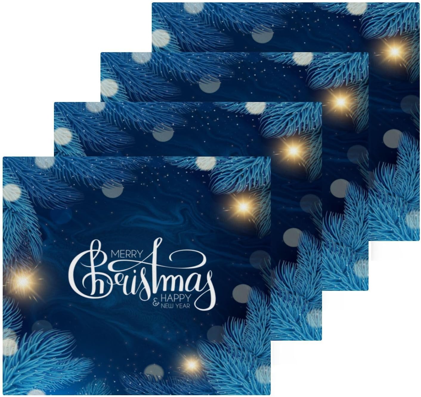 Merry Christmas Blue Washcloth Set Soft Absorbent Reusable for Baby