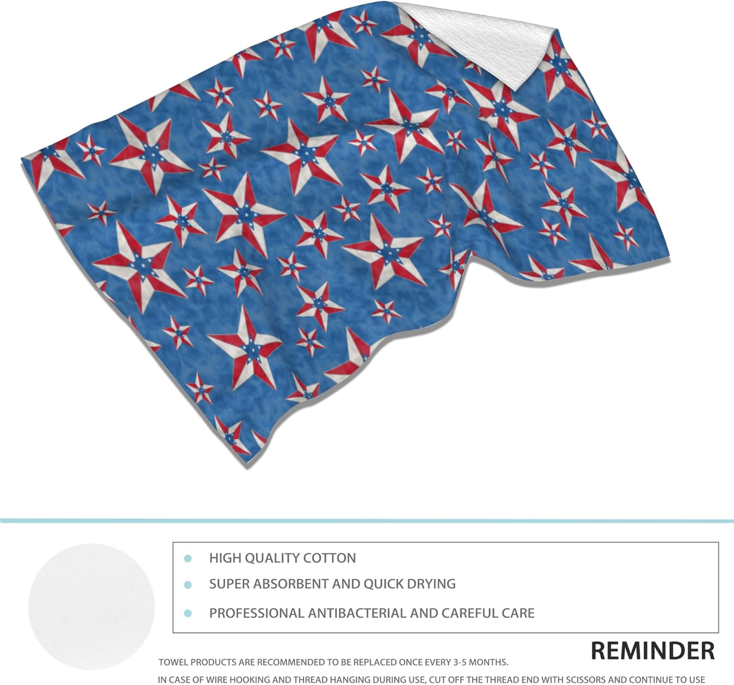2-Pack Patriotic Hand Towels 14x28 inch - American Star Design