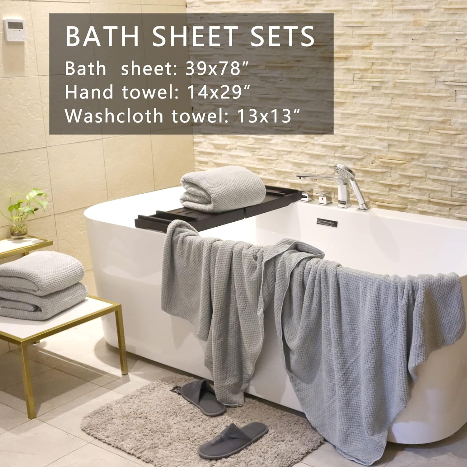 6 x 39x78 inches Oversized Bath Towels Set - Soft Lightweight