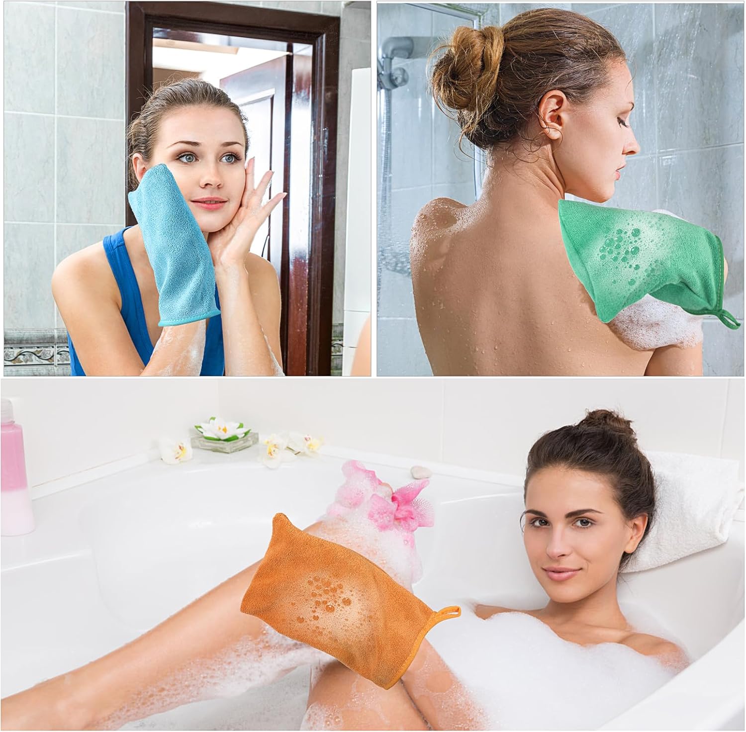5-Pack Microfiber Face Body Washcloths