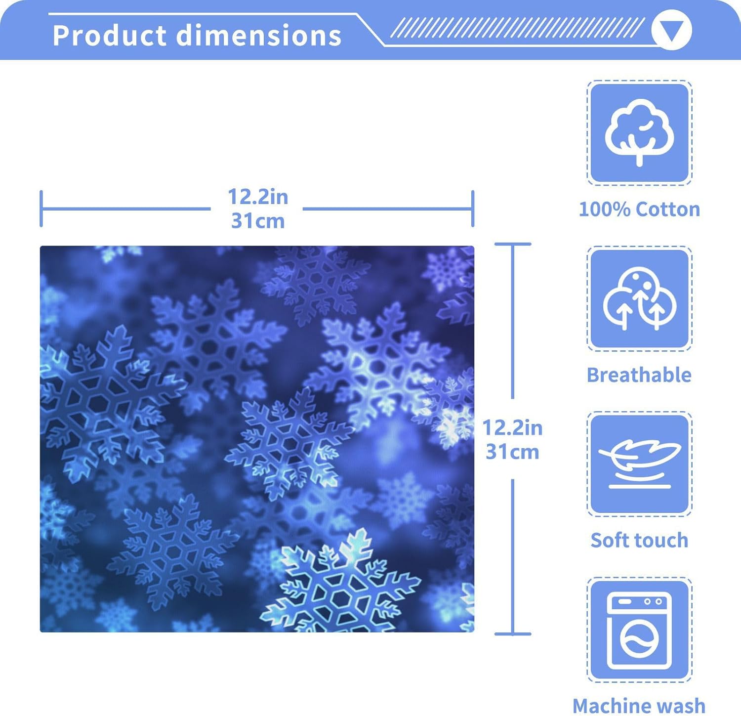 YETTASBIN Christmas Snowflake Washcloths 2 Pack