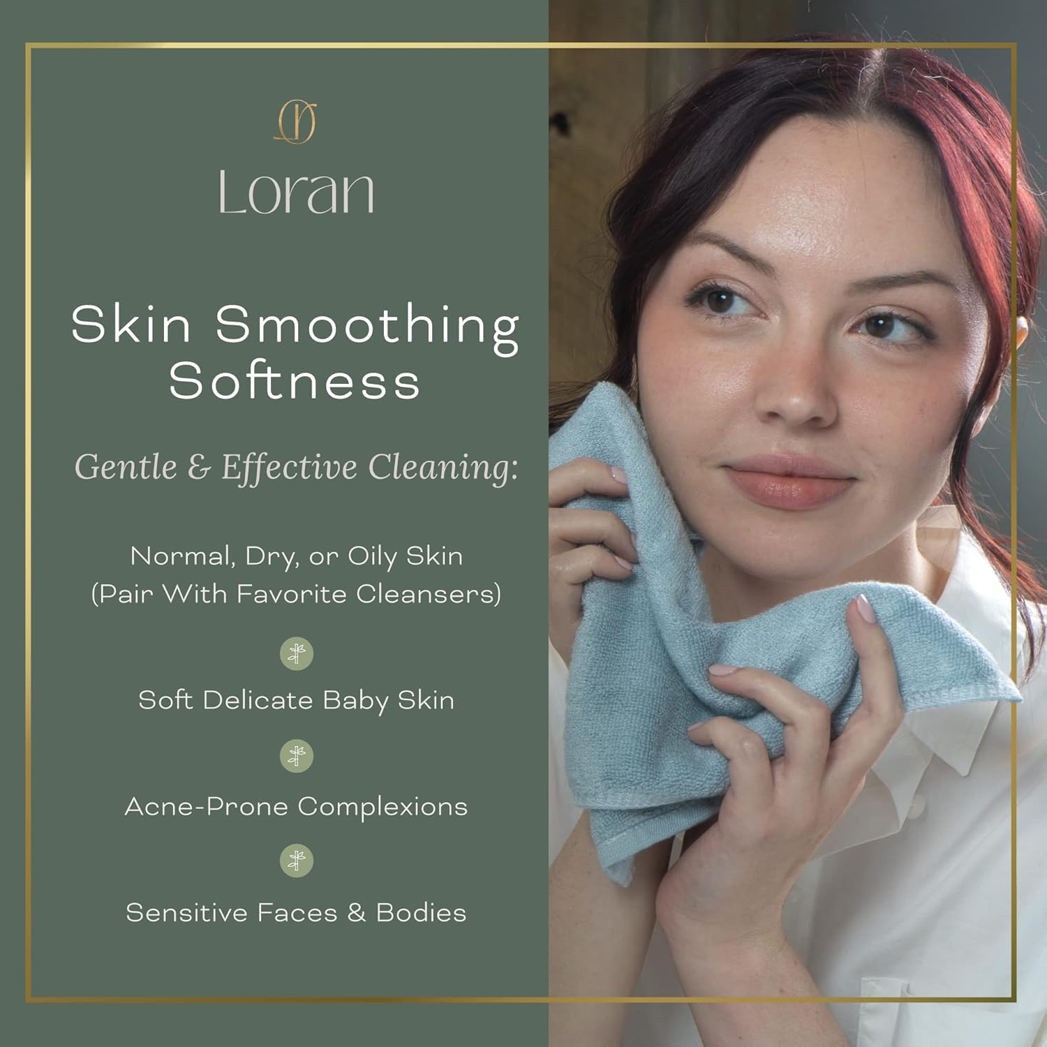 Loran Sky Blue Facial Washcloths