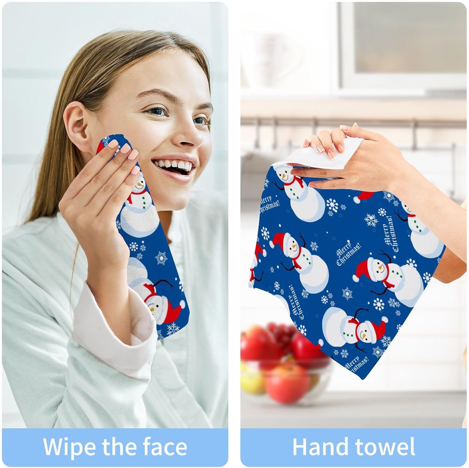 Christmas Snowman Face Towels Set - 2 Pack
